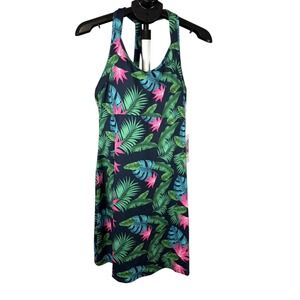 Kyodan Outdoor Women XL Tropical Palm Floral Athletic Dress Racerback Shelf Bra